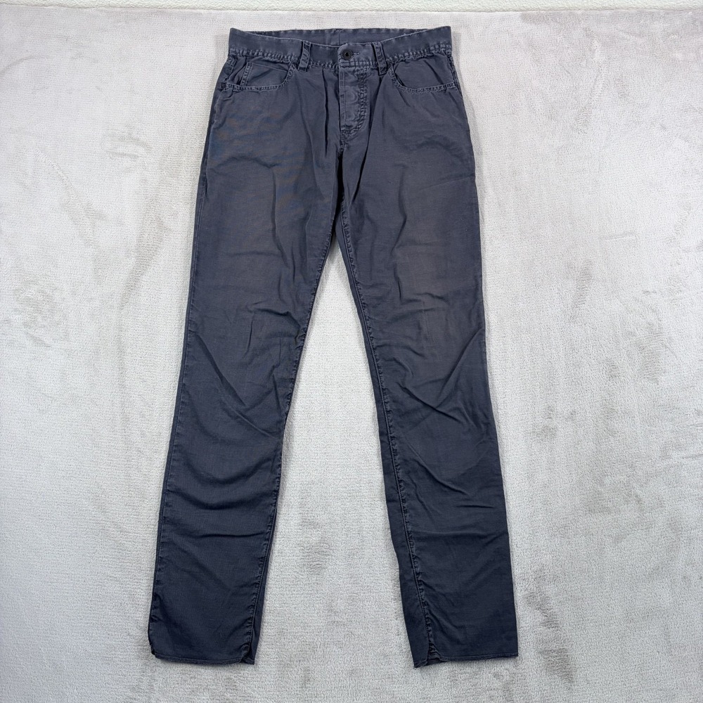 James Perse Brushed Twill 5 Pocket Pants in Faded Black Linen Blend Men 30x32